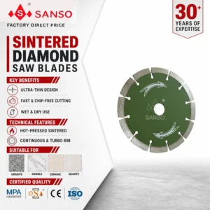 6 Inch 150mm Universal Segmented Diamond Circular Saw Blade for Dry and Wet Cutting Stone Brick Concrete Granite