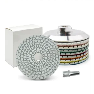 7 Piece Diamond Abrasive Disc Set 180mm Diameter 5.0mm Thickness High Hardness Wet Use for Granite Concrete Stone Surface