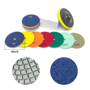 7 Step 3mm High Efficiency OEM Abrasive Pad Kit for Granite Marble Floor Stone Concrete Quartz Wet Diamond Polishing