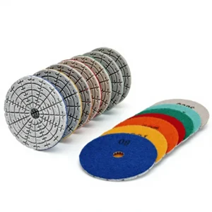 7pcs Set Flexible Wet Diamond Polishing Pads Sanding Discs Multi Grit 50 3000 for Granite Marble Polishing with Water