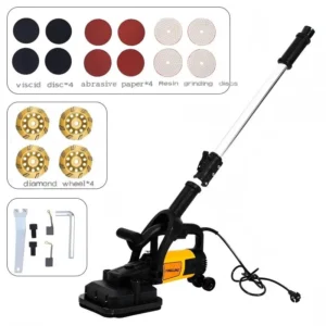 Adjustable Handle Electric Wall Sander Dual Handle Stable Operation Self Locking Switch 6 Level Speed 90° Blind Spot Free