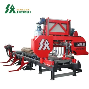 Automatic Sawmill Machine JR1000 Mobile Timber Woodworking Sawing Machine Band Sawmill Heavy Duty