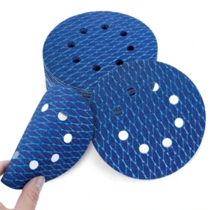 Blue Aluminum Oxide Rhombus Pattern Sanding Discs Diamond Surface Alumina Abrasive Hook Loop Industrial