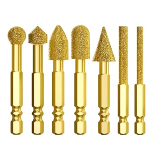 Brazed Diamond Core Drill Bit High Quality Steel Hexagonal Handle Masonry Drilling Holes 1/4 Shank 35MM Working Length Spherical