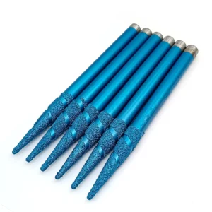 CNC Engraving Bits Diamond Burrs Vacuum Brazed Blue Carving Bits for Marble Granite Relief OEM ODM