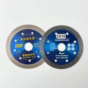 Continuous Rim Diamond Cutting Disc 4 Inch 4.5 Inch for Porcelain Tile Glass Marble Chip Free Cutting No Chipping