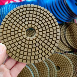 Copper Bond 4 Inch Diamond Polishing Pads for Concrete & Granite Hook and Loop Backing