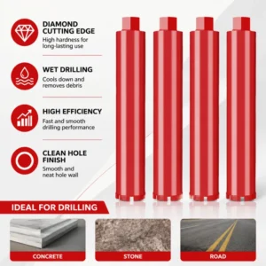 Diamond Core Drill Bit SDS Plus for Masonry Reinforced Concrete Stone Brick Wall Hard Rock Hole Drilling