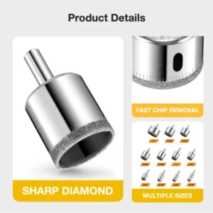 Diamond Drill Bits High-speed Core Drill Bits for Ceramic Tiles Glass ISO9001 Certified 1 Year Warranty
