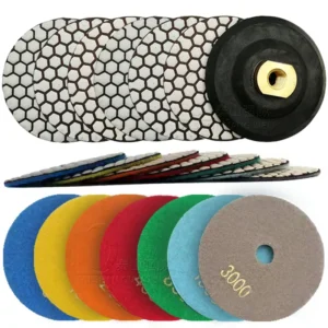 Diamond Flexible Dry Polishing Pads 125mm 100mm 1set 7pcs Abrasive Sanding Disc Stone Granite Marble Ceramic Tile Polisher Pad
