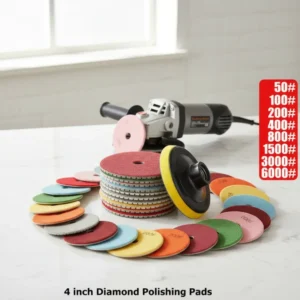 Diamond Polishing Pad Set Flexible Wet Dia100mm White Bond for Stone Hydraulic Tile Marble Floor OEM Customized Grit 50 3000