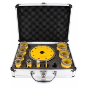 Diamond Tools 12 piece Vacuum Brazing Diamond Core Drill Bit Set Suitable for Hole Openers for Ceramic Tiles Marble Bricks