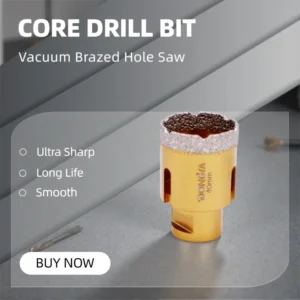 Diamond Vacuum Brazed Drill Bits 6 100mm Dry Drilling Core Bits M14 Thread for Crown Porcelain Ceramic Tile Granite Marble Hole
