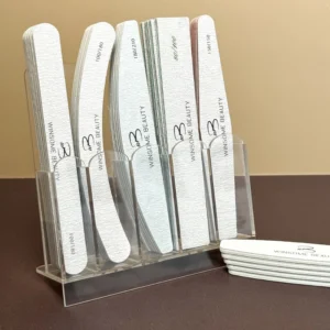 Double Emery Zebra Nail File with Straight Shape Diamond & Halfmoon Designs 80/100/150/180/240 Grit No Electric