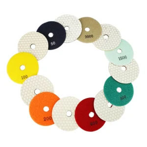 Dry Used Flexible Diamond Polishing Pads Grinding Tools Engineered Stone Granite Marble Quartz Stone Tempon De Polissage 150 Mm