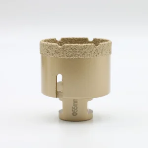 Dry Vacuum Brazed Diamond Core Drill Bits Paint Finish 60mm Total Length for Granite Marble 55mm Hole Saw 3-Year Warranty