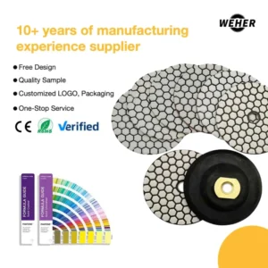 Factory Direct Sales OEM 4-inch Dry Diamond Polishing Pads Honeycomb Surface Fine/Medium Abrasive Grade for Granite Marble Stone