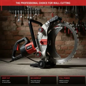 High Frequency 3000RPM Brushless Concrete Ring Saw 6000W Handheld Electric Wall Cutter 300mm Depth CE