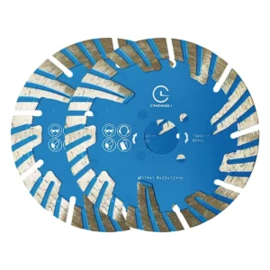Hot Pressed Durable 114mm Granite Diamond Saw Blade with Protection Teeth OEM Available Nitride Coated