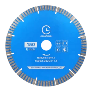 Industrial 150mm Dry or Wet Turbo Diamond Saw Blade 6 Inch Hot Press for Granite Marble Porcelain Tile OEM