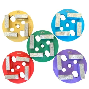Industrial 4 Segment Diamond Abrasive Disc 12mm Thickness High Hardness for Concrete Floor Grinding 16 30 60 Grit