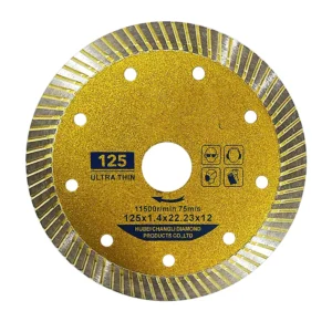 Industrial 500mm 370mm Turbo Diamond Tile Saw Blades Ti-coated Extra Thin 5Inch Ceramic Cutting Disc Hot Press Dry/Wet