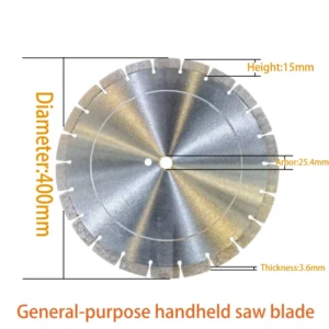 Industrial Grade 16 Inch Diamond Ti coated Handheld Saw Blade for Concrete Masonry Stone Brick Fits Most Standard Cut Off Saws