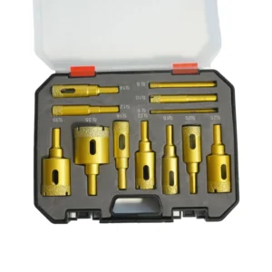 M10 Hexagonal Shank Brazed Hole Opener Set Stone Reaming Tile Marble Granite Opening Masonry Drilling Diamond Sand Drill Bit