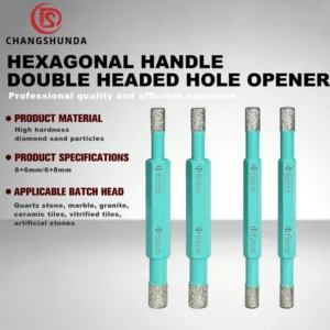 Marble Tile Glass 5mm 8mm Dry Masonry Drilling Double-Headed Hex Shank Diamond-Coated Hole Cutter Drill Bit