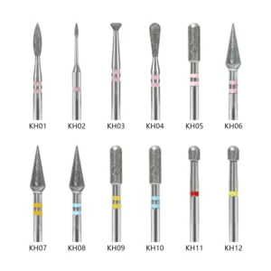Multi Shapes Diamond Nail Drill Bits High Hardness Cuticle Polishing Burr Grinding Head Manicure Tool