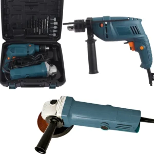 Multifunctional 2PCS Handheld Cutting Drilling Machine Portable Electric Impact Drill Angle Grinder Tool Set