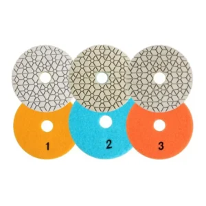 New Pattern 4inch 3 Step Diamond Polishing Pads White for All Natural Stone