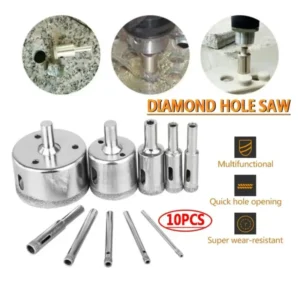 Premium Super Sharp 10Pcs Set 55mm Diamond Drill Bits Hole Saw for Metal Drilling Power Tools