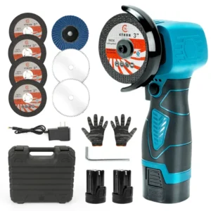 Professional Cordless Brushed Mini Electric Angle Grinder Kit Power Tool with Cutting Discs for Metal and Wood