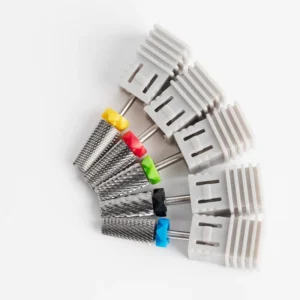 Professional Eco friendly Diamond 5 in 1 Steel Nail Drill Bit Set Cross Tooth Head Polish Remover Tool
