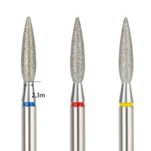 Professional Nail Supplies Custom Logo All Size Flame Shape Cuticle Diamond Nail Drill Bit