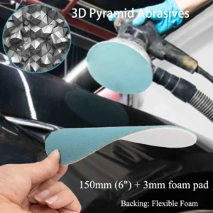 Pyramid 3D Structure 6Inch 150mm Velcro Fine Silicon Carbide Foam Wet and Dry Car Polishing Sandpaper Sanding Discs