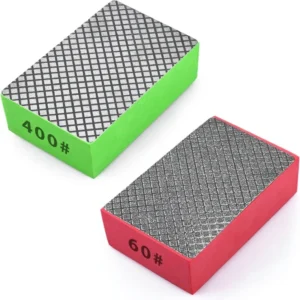 Rectangular Diamond Hand Polishing Pads for Ceramic Tile and Glass 60# and 400# Grit Sanding Blocks Polishing