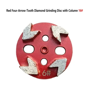Red Four Arrow Tooth Diamond Grinding Disc with Column 16# for Removing Old Epoxy and Cast in place Slab Floors