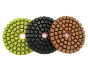 Set of 100mm Wet Diamond Polishing Pads High Hardness OEM Concrete Abrasive Discs Backer Grinder Machine
