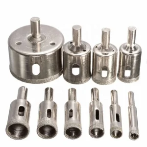 Steel Drill Bit Set 10pcs Diamond Coated HSS for Power Tools 6mm 30mm Tile Marble Glass Ceramic Hole Saw Drilling Bits