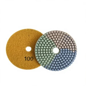Three Color Coded Multi Grit Diamond Polishing Discs Wet Use Sanding Pads for Stone Restoration & Buffing