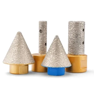 Vacuum Brazed Diamond Crown Dry/Wet Core Bits M14 Finger Bits Grit 45/50# for Granite Marble Engineered Stone Masonry Drilling