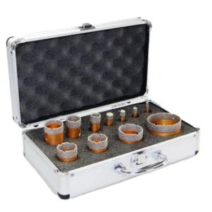 Vacuum Brazed M14 Diamond Core Drill Bit 9 Kit with Plain Finish 60mm Length for Marble Granite Tiles Drilling