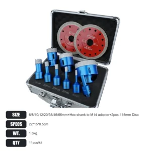 Vacuum Brazed M14 Diamond Core Drill Bits Set for Glass Tile Porcelain Granite Marble Hole Cutter Stone Drilling Tool