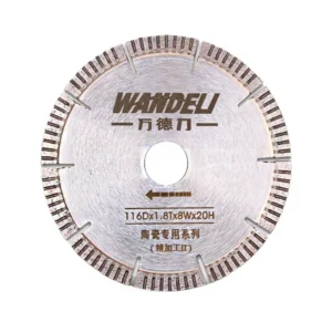 Wandeli 116mm Industrial Grade Diamond Saw Blade Nitride Finished for Tile Stone Cutting Hot Press OEM Multipurpose Cutting