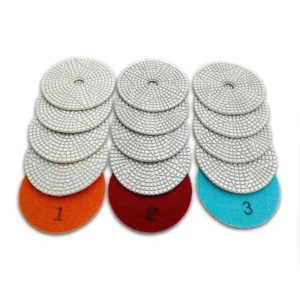 Wet Dry Diamond Flexible Polishing Pads Set 3 Step 4 Inch Marble Stone Granite Polishing Discs OEM Grit 2# 3# 1#