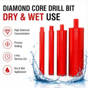 Wet and Dry Concrete Diamond Core Drill Bit 1 1 4UNC Thread Diameter 16mm 500mm Total Length 450mm Laser Welding Technology